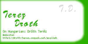 terez droth business card